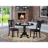 HomeStock 3-Pc Black Finish Solid Wood Top - Dining Room Set - Seats 4 - 2 of 4
