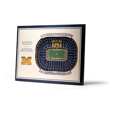 NCAA Michigan Wolverines 5-Layer StadiumViews 3D Wall Art