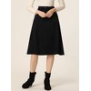 INSPIRE CHIC Women's Casual Solid Faux Suede Pockets Stretch A-line Midi Skirt with Belt - 3 of 4