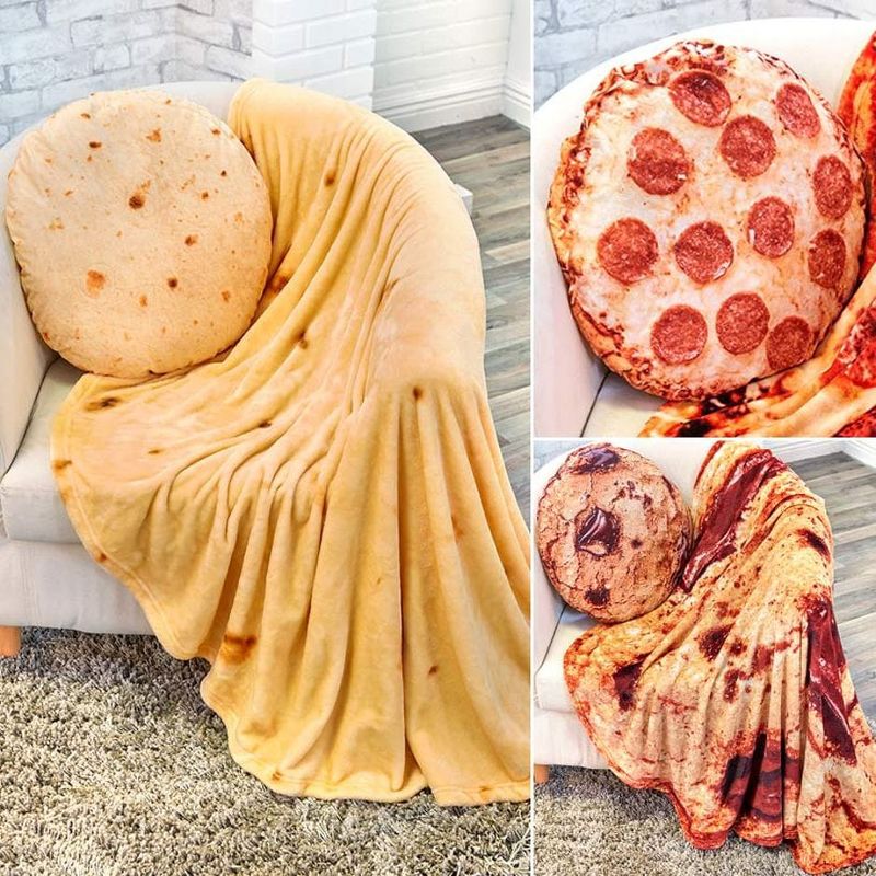 The Lakeside Collection Novelty Plush Food Accent Pillows or Throws - Throw Tortilla, 3 of 4