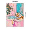 Kate & Laurel All Things Decor 18"x24" Sylvie Tiger Bathtub Vibrant Dopamine Decor Framed Canvas by Honey Island Studio White - 3 of 4
