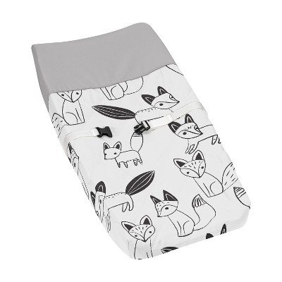 black and white changing pad cover