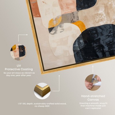 Large Abstract Canvas Wall Art with Gold Frame
