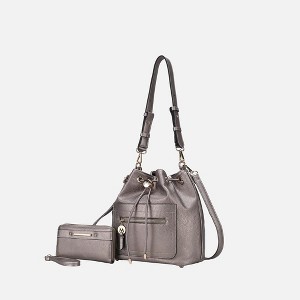 MKF Collection Larissa Vegan Leather Women’s Bucket Hobo Handbag with Wallet by Mia K - 1 of 4