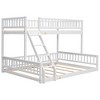 NicBex Twin XL over Queen Bunk Bed Wood Frame Bed Frame with Inclined Ladder and Guardrails, No Box Spring Required - 3 of 4