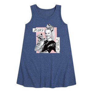 JoJo Siwa Shine Bright Graphic Sleeveless Aline Dress - Heather Navy - 6T - 1 of 3