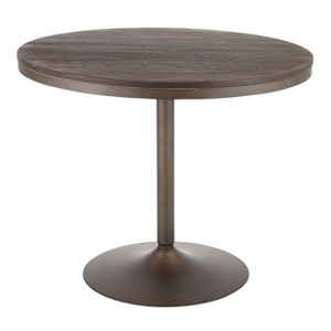 Sapphtopaz Round Dining Table Kitchen Table Industrial Dining Table in Antique Metal and Wood for Dining Room, Small Spaces - 1 of 4