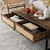 Rattan Coffee Table with 2 Drawer 45.6'' Wood Coffee Table with Storage Boho Dining Table with Rattan Drawer Accent Center Sofa Table - 3 of 4