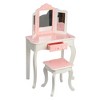 Teamson Kids Gisele 2pc Twinkle Star Prints Wooden Kids' Vanity Set White/Pink/Gold - 3 of 4