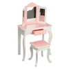 Teamson Kids Gisele 2pc Twinkle Star Prints Wooden Kids' Vanity Set White/Pink/Gold - image 3 of 4