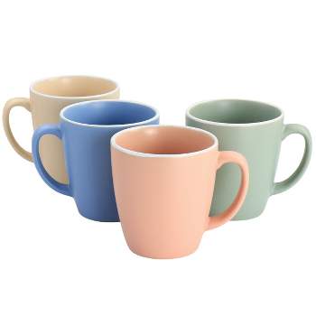 Spice by Tia Mowry 4 Piece 17.5oz Stoneware Mug Set in Matte Assorted Colors