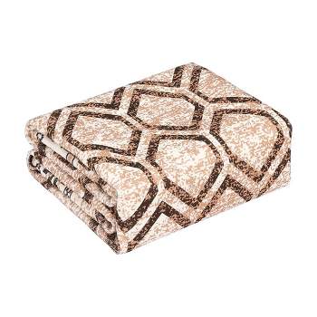 Geometric Area Rug, Non-Shedding Stain-Resistant Non-Slip Foldable Indoor Mat (BrownTone)