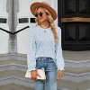 Women's Floral Print Long Sleeve T-Shirt - Versatile Round Neck Blouse for Casual & Everyday Wear - 3 of 4