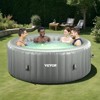 VEVOR Inflatable Hot Tub, 4 to 6 Person Capacity, 81.9 x 26in Round Portable Outdoor Spa, with 130 Soothing Jets, Headrest, LED Light, Cover,Grey - 2 of 4