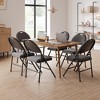 Folding Chair 2-Piece Set, Metal Frame Folding Chairs with Cotton Linen Seat and Non-Slip Pads for Indoor Outdoor Event Room Restaurant, - 4 of 4