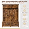 Wood Entryway Coat Hanger Hall Tree with 5 Hooks 3-in-1 Entryway Coat Rack with 2 Drawers&Shoe Bench Industrial Retro Coat Rack for Entrance Hallway - 3 of 4