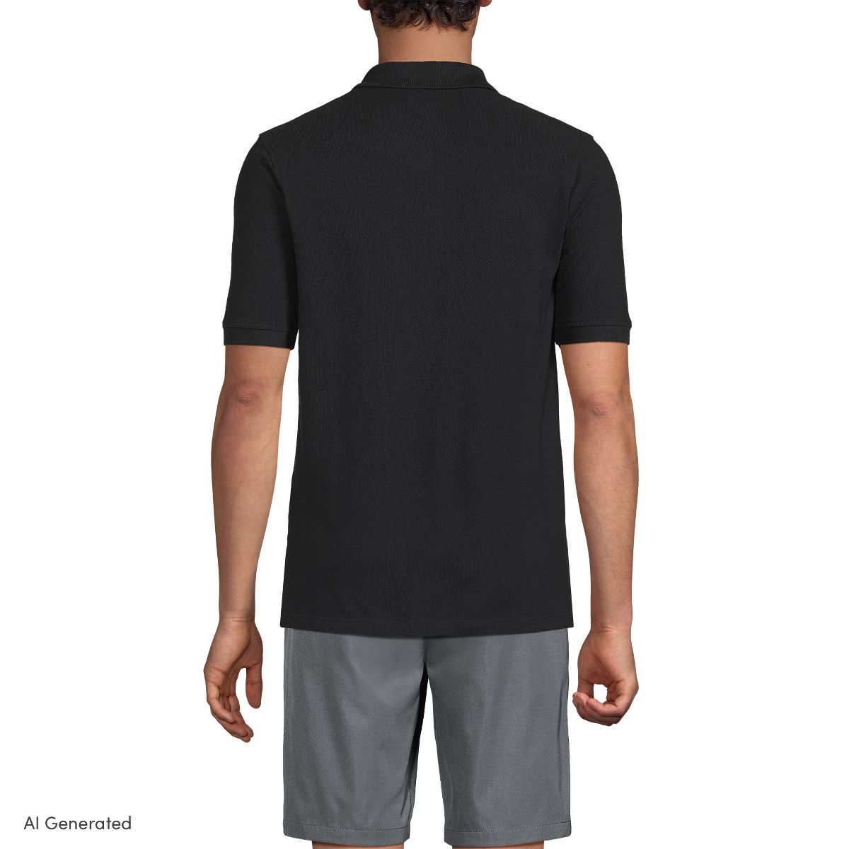 Lands' End School Uniform Young Men's Short Sleeve Mesh Polo Shirt - thumbnail 2