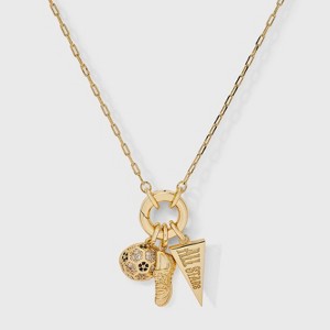 14K Gold Dipped Cubic Zirconia Soccer and All Stars Charm Necklace - A New Day™ Gold - 1 of 4