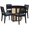 5 Piece Dining Table Set, Rattan Kitchen Table Set for 4 Persons, Wood Table and Chairs Set For Dining Room, Living Room, Kitchen Indoor Use - 2 of 4