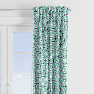 Bacati - Noah Mint/Navy Dots Cross Curtain Panel