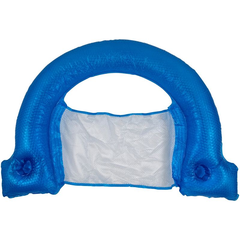 Northlight 45.5" Inflatable Blue Swimming Pool Mesh Sling Chair Pool Float, 1 of 7