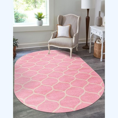 Unique Loom Trellis Frieze Rounded Trellis Indoor Woven Area Rug