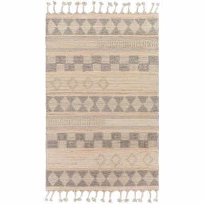 Mark & Day Mount Zion 2'x3' Rectangle Woven Indoor Area Rugs Tan: Geometric Jute Wool, Stain-Resistant, Pet Friendly