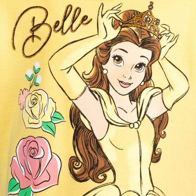 Disney Frozen Elsa Anna Moana Princess Rapunzel Jasmine Belle Girls French Terry Dress Little Kid to Big Kid, 3 of 8