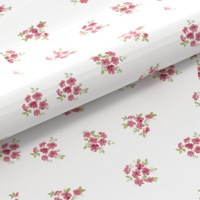 Queen Pink Floral Cotton Blend Percale Sheet Set