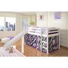 Donco Kids Twin Low Loft Bed with Slide and Camo Tent, Twin, White - 2 of 4