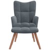 vidaXL Relaxing Chair with a Stool Dark Gray Velvet - 3 of 4