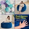 3FT Bean Bag Chair, Adults Foam Round Big Sofa Bean Bag for All Ages, Removable Velvet Cover by Sweet Home Collection™ - Navy - 3 of 4