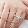 Pompeii3 2 1/5Ct Oval Diamond Engagement Camellia Ring 14k Gold Lab Created - 3 of 4