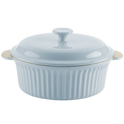 Typhoon Blue Stoneware Large Vintage Casserole with Lid