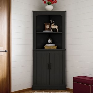 VANIRROR Tall Corner Cabinet with Doors – Versatile Slim Storage for Living Room, Bathroom, Dining Room, or Kitchen - 1 of 4