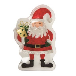 Transpac 18.11 in Multicolor Christmas Santa with Presents Glass Plate Decorative Tray for Holiday Celebrations - 1 of 2