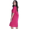 Just Love Womens Nightgown - Short Sleeve Henley Oversized Sleepwear Gown - 2 of 3