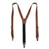 CTM Men's Coated Leather Clip-End 1 Inch Suspenders - 2 of 4