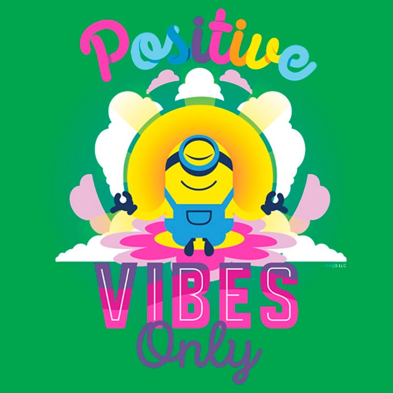 Juniors Womens Minions: The Rise of Gru Stuart Positive Vibes Only T-Shirt, 2 of 5