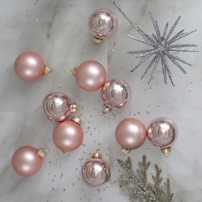 Northlight 2-Finish Glass Christmas Ball Ornaments - 1.5" (40mm) - Pink - 10ct