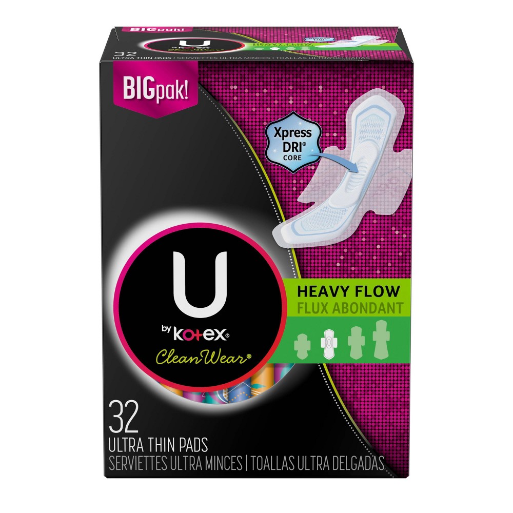 UPC 036000425468 product image for U by Kotex CleanWear Ultra Thin Pads with Wings - Heavy Flow - Unscented - 32ct | upcitemdb.com