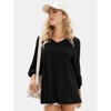 EXLURA Summer 3/4 Length Sleeve Womens Tops Casual Loose V Neck Tunic Tops Oversize T Shirts Solid Basic Tees Blouses 2025 - 4 of 4