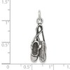 Black Bow Jewelry Sterling Silver Antiqued Ballet Shoes Pendant - 4 of 4
