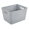 Sterilite 14"Lx8"H Rectangular Weave Pattern Tall Basket w/Handles for Bathroom, Laundry Room, Pantry, & Closet Storage Organization, Cement (18 Pack) - image 2 of 4