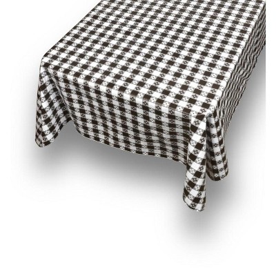 Carnation Home Fashions PVC Waterproof Indoor/Outdoor Restaurants, Picnics Tavern Check Print Vinyl Flannel Backed Tablecloth - 52x52"