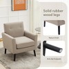 Mid-Century Accent Chair, Modern Fabric Accent Armchair, Comfy Upholstered Reading Accent Chairs for Bedroom,Single Sofa Chair with Wood Legs - 4 of 4