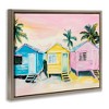 Stupell Industries Pastel Tropical Beach Cabins Black Framed Floater Canvas Wall Art - 3 of 4