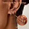 Small Sterling Silver Huggie Hoop Earrings Set for Women, 14K Gold Plated Hoops Stacks for Multiple Piercings - 2 of 4