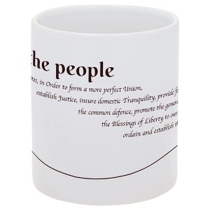Elanze Designs We the People Feather Quill 11 Ounce White Ceramic Coffee Mug - 1 of 2