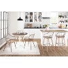 Vynxaria  Industrial Dining Table in White Metal and Brown Wood-Pressed Grain Bamboo - 4 of 4
